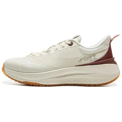 Li Ning SOFT PLUS Textile, TPU Low top Casual Shoes Men's Beige White Red