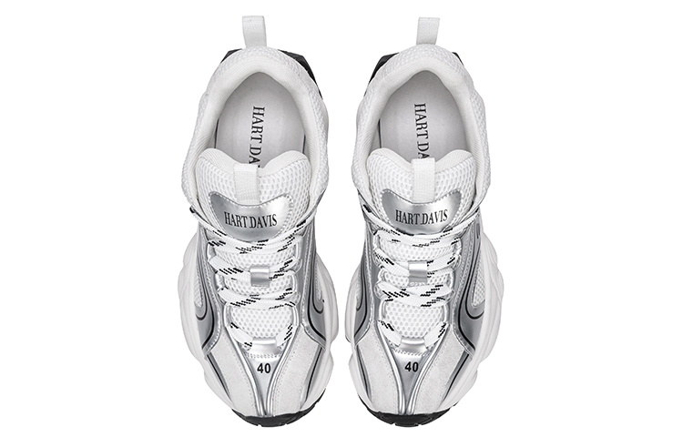 HART DAVIS 001 Classic Vintage Low top Running Shoes Unisex White Silver