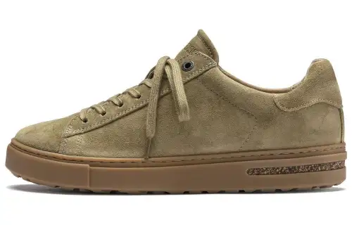 Birkenstock Suede Low top Skateboard Shoes Unisex Khaki Narrow