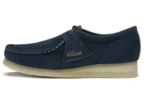Clarks Cow Split Leather Casual Shoes Men's Navy Blue