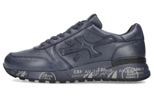 PREMIATA Leather Low top Casual Shoes Men's Marine Blue