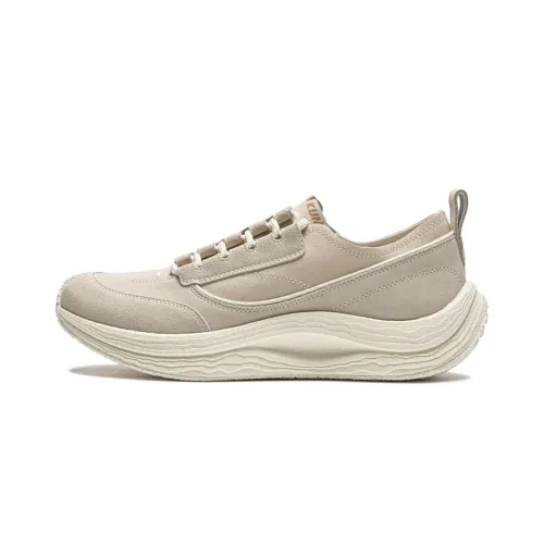 Li Ning Slip Resistant Abrasion Resistant Low top Casual Shoes Unisex Vanilla White
