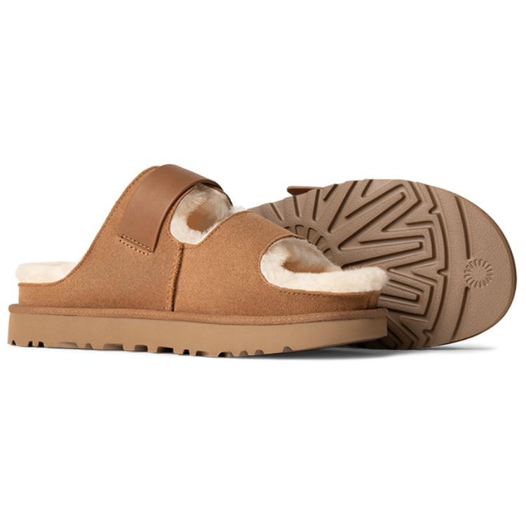 UGG Newborn Collection, Porte Chouxfleur, Minimalist Fashion, Fleece Lined Mules Slide Slippers Women's Chestnut