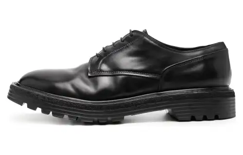 PREMIATA Leather Round Tip Men's Casual Shoes Men's Black