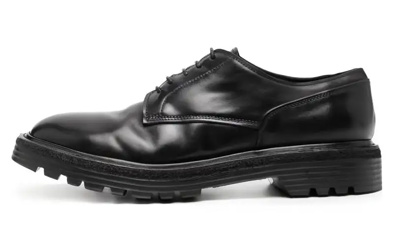 PREMIATA Leather Round Tip Men's Casual Shoes Men's Black