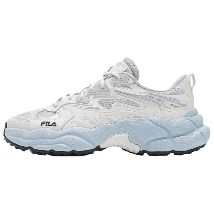 FILA Fern Sneakers Abrasion Resistant Low top Casual Shoes Women's White Gray Blue
