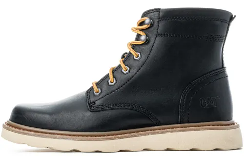 CAT Chronicle Top Grain Cow Leather Ankle Length Combat Boots Men's Black