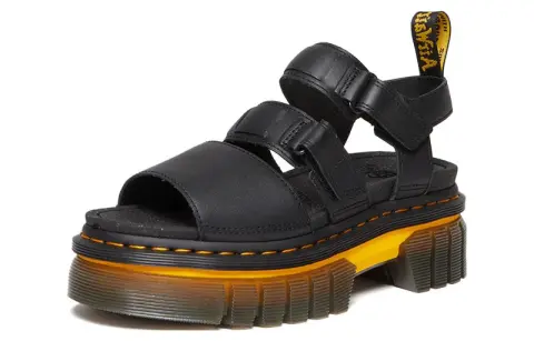 Dr.Martens Top Grain Cow Leather One Strap Sandals Women's Black