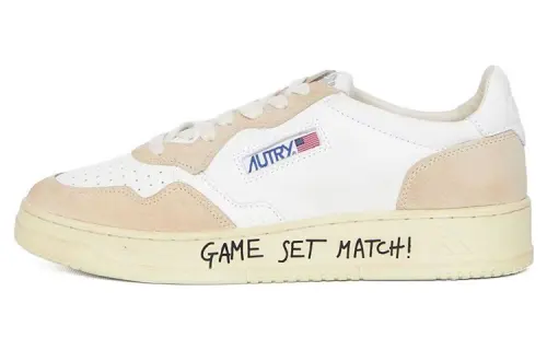 AUTRY Medalist Leather Low Game Set Match White Beige Women's