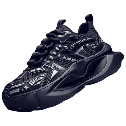 JANE HARLOW Fabric Breathable Low top Chunky Sneakers Men's Black