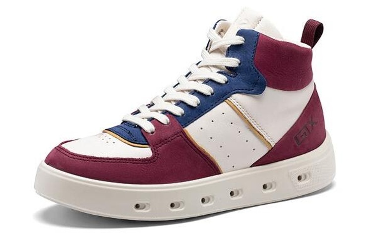 Ecco Street 720 Series Cow Leather Stylish Skateboarding Shoes Women's Dark Red