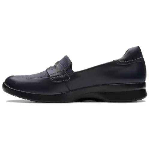Clarks Leather Loafers Women's Marine Blue