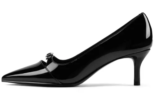 CHARLES&KEITH Pu Slim Heel High Heels Unlined Shoes 6.3CM Women's Black