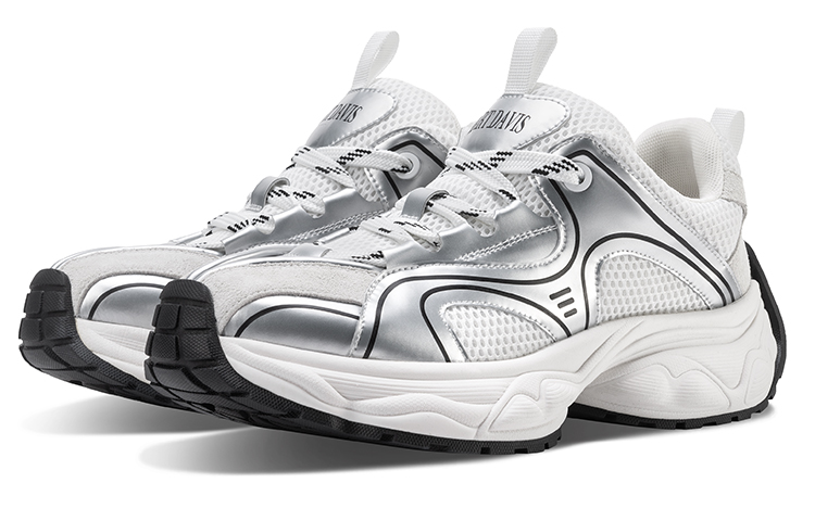 HART DAVIS 001 Classic Vintage Low top Running Shoes Unisex White Silver