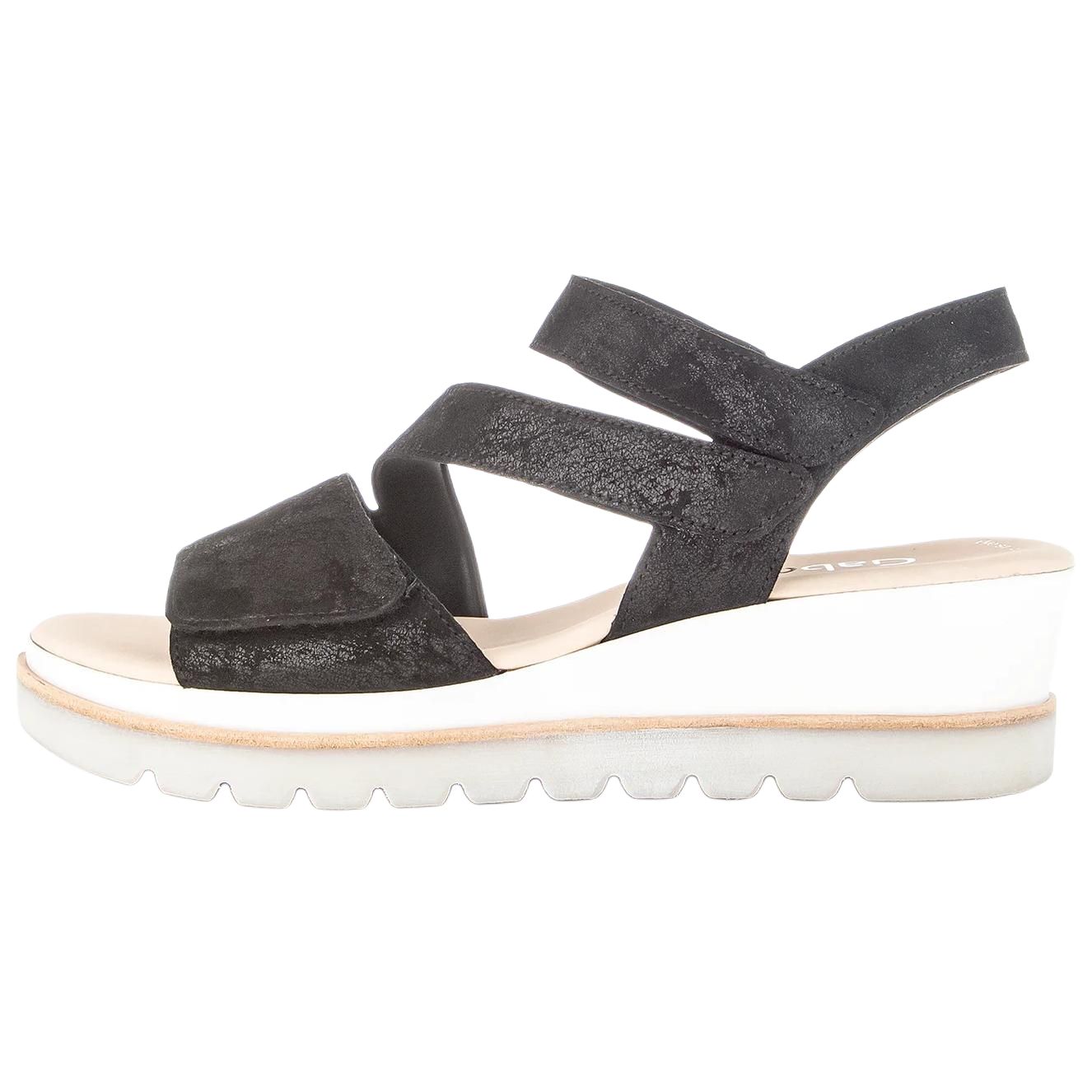 Gabor Leather Fashion Trend One Strap Sandals 3cm Women's Black