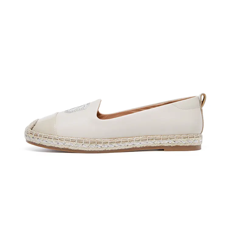 Marie Claire Top Grain Cow Leather Casual Shoes Women's Ceramic Ivory
