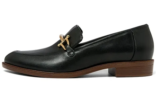 Clarks Top Grain Cow Leather Casual Shoes Women's Black