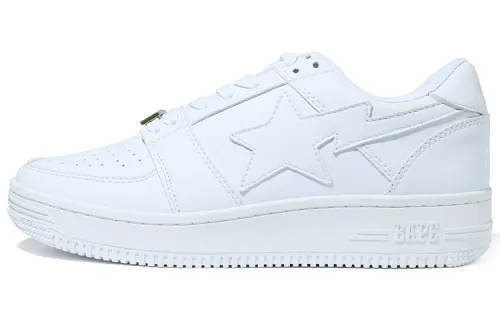 A BATHING APE STA Low top Stylish Skateboarding Shoes Women's White