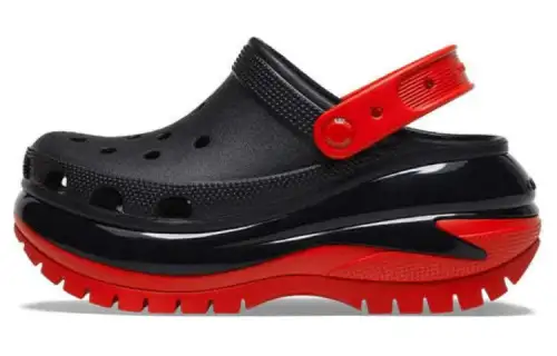 Crocs Mega Crush EVA Comfortable Round Toe Clogs Unisex Black Red