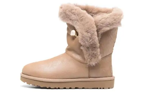 UGG Classic Fluff Pin Short Snow Boots Women's Brown