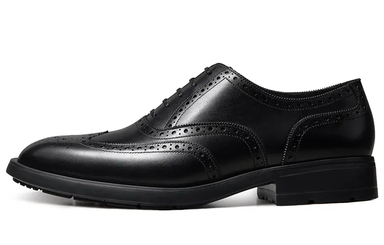 THOM WILLS Leather comfortable black oxford shoes English style, British style, soft sole
