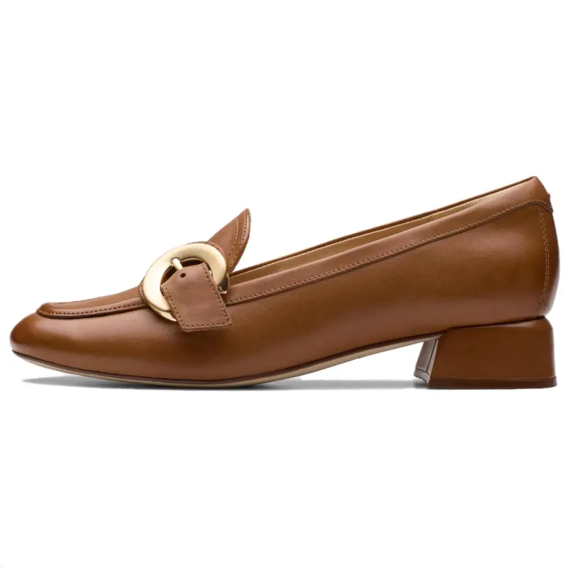 Clarks Leather Loafers 3cm Women's Dark Umber