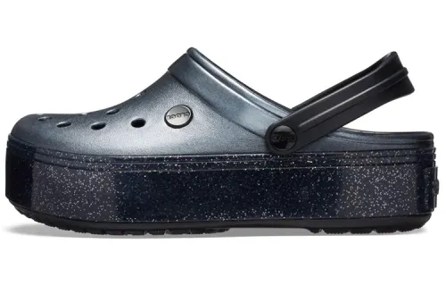 Crocs Crocband Platform Metallic Clogs 'Black'