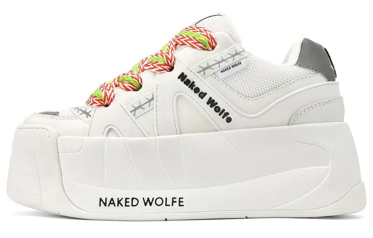 Naked Wolfe Slider Platform Low top Stylish Skateboarding Shoes Women's White