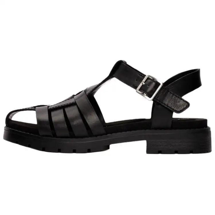 Clarks Cow Leather Roman Sandals 2cm Women's Black