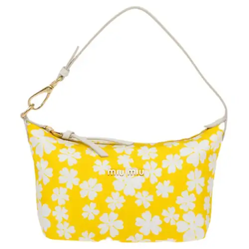 MIU MIU Spirit Leather One Shoulder Handbag Mini Women's Yellow