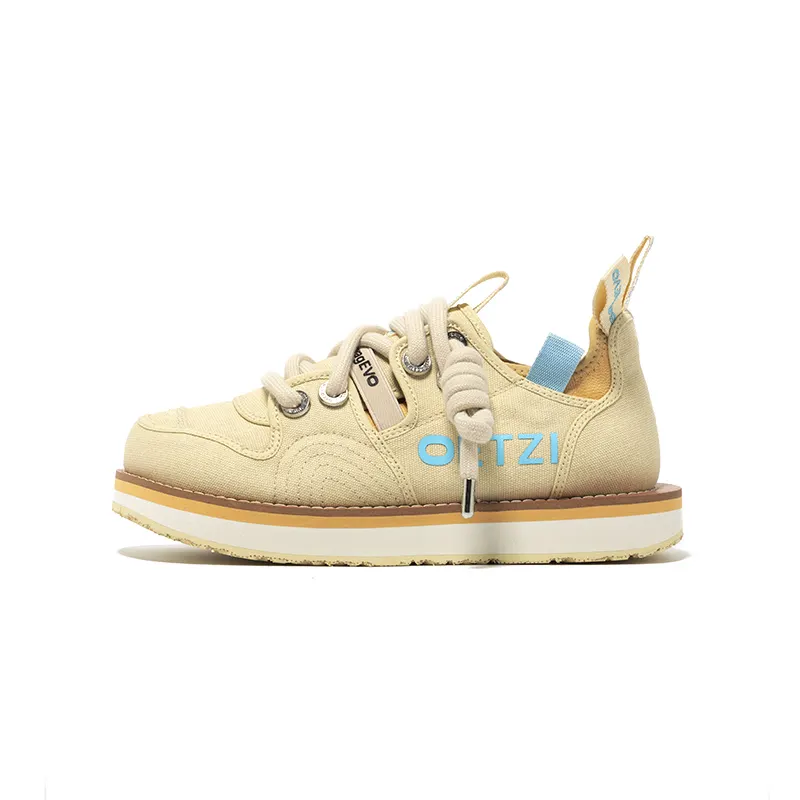 OETZI Ice Man Oz Fabric Low top Stylish Skateboarding Shoes Unisex Beige