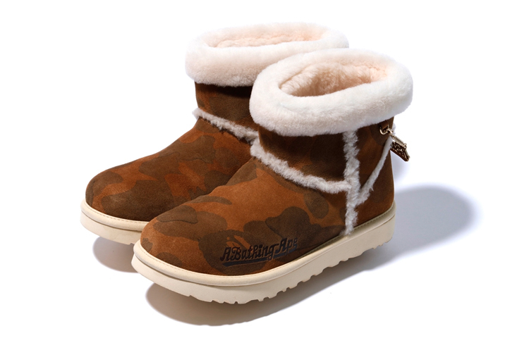 Угги UGG X Bape classic mini (коричневые) — фото 3