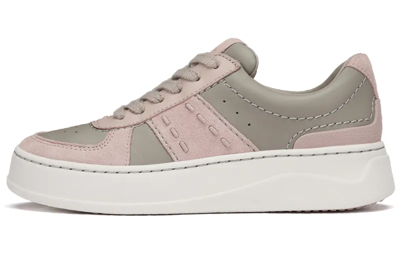 Clarks Cow Leather Abrasion Resistant Low top Skateboard Shoes Women's Dark Pink