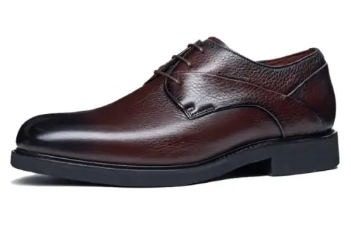 Chrisdien Deny Leather Comfortable Round Toe Dress Shoes Men's Brown