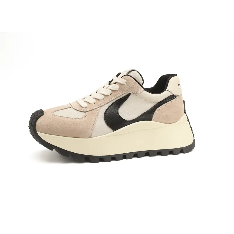 D FUSE SCANDINAVIA Cortez Shoes Leather Lightweight Coverage Low top Chunky Sneakers Women's Beige