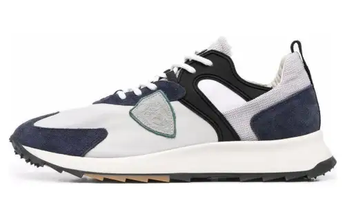 PHILIPPE MODEL Leather Low top Sports Casual Shoes Men's White Blue