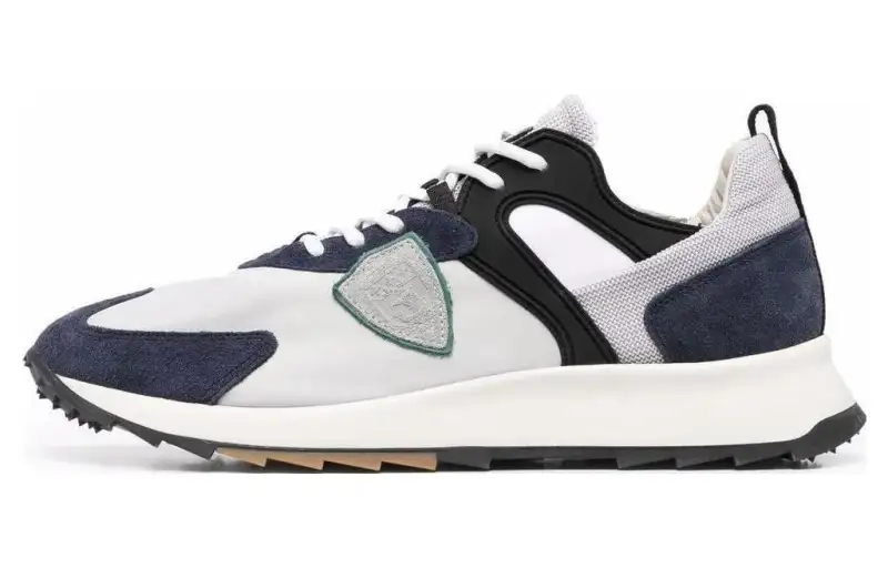 PHILIPPE MODEL Leather Low top Sports Casual Shoes Men's White Blue