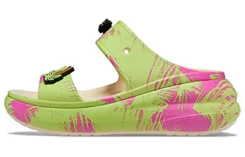 Crocs Slide Slippers Low Heel Unisex Pink Green