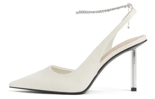 CHARLES&KEITH Small Ck PU, Textile, Synthetic Leather One Strap Sandals 9.1cm Women's