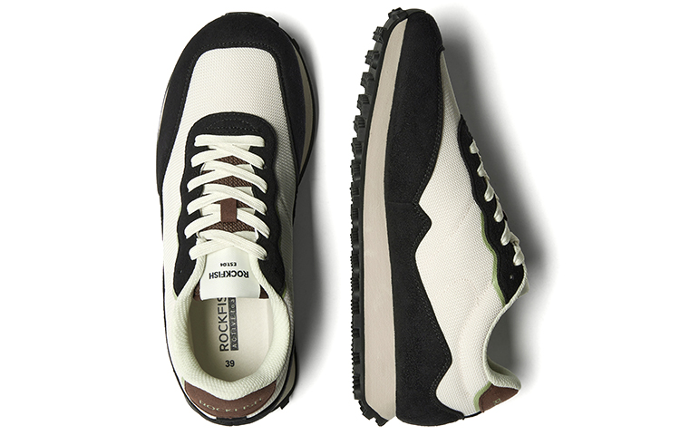 Rockfish Slip Resistant, Abrasion Resistant, Breathable Low top Running Shoes Unisex Black Beige