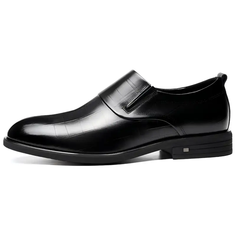 AOKANG cow leather business British style formal leather shoes men's black