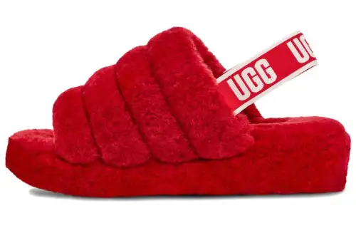 UGG Fluff Yeah Slide Samba Red Women's