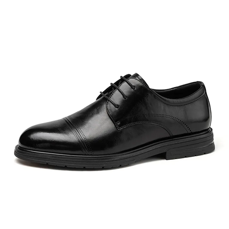 AOKANG first-layer cowhide, business commuting derby shoes, fashionable and comfortable, classic and versatile, non-slip and wear-resistant, light and breathable, wedding groomsmen, formal leather shoes, men's style