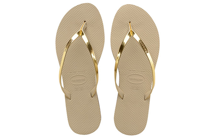 Havaianas Rubber Sole Abrasion Resistant Flip Flops Women's Light Brown
