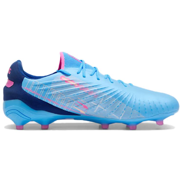 PUMA King Ultimate FG Firm Ground Artificial Turf Abrasion Resistant Soccer Shoes Men’s Blue Pink