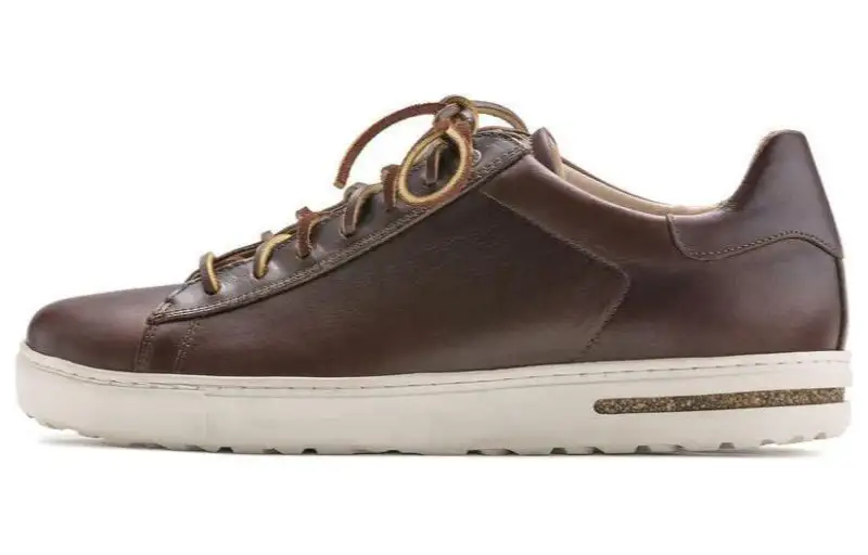 Birkenstock Leather Low top Skateboard Shoes Unisex Chocolate Brown Narrow