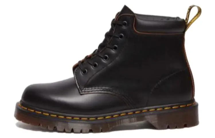Dr.Martens Leather Short Combat Boots Unisex Black