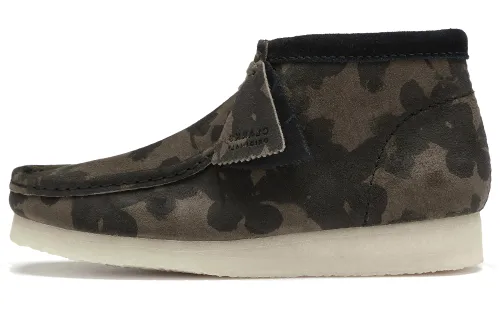 Clarks Originals WALLABEE Cow Split Leather Slip Resistant Abrasion Resistant High top Casual Shoes Men's Brown