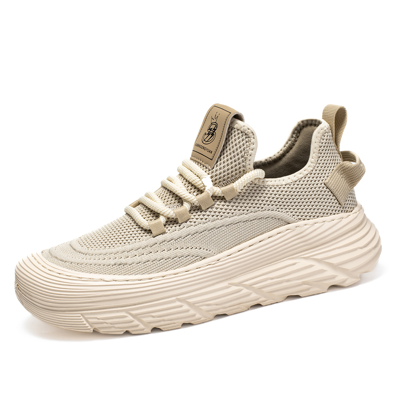 HUABANGONGYUAN Height Increasing Abrasion Resistant Slip Resistant Cushioning Low top Running Shoes Men’s