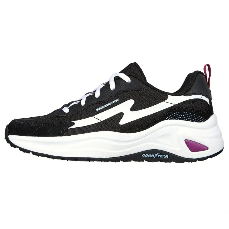Skechers D'LITES WAVE Low top Casual Shoes Women's Black White